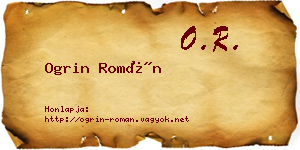 Ogrin Román névjegykártya